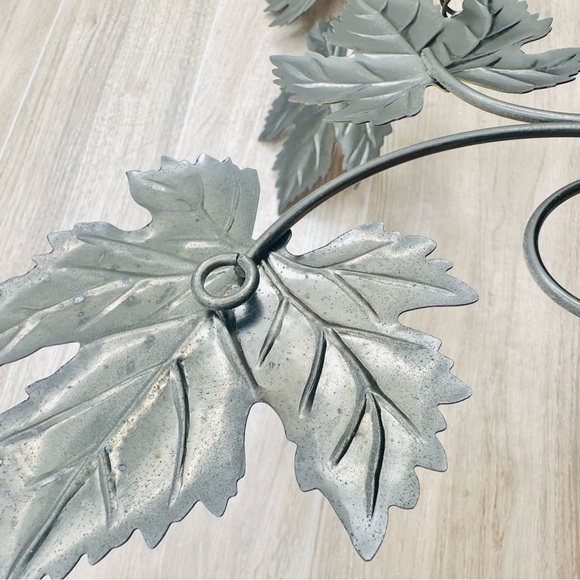 PartyLite Antique Grape Leaf Sconce Pair Frosted Glass Votives Autumn Vibes - Picture 9 of 16